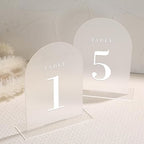 UNIQOOO Frosted Arch Wedding Table Numbers with Stands 1-30, 5x7" Acrylic Display Signs and Holders, Pack of 30, Perfect for Centerpiece, Reception, Decoration, Party, Anniversary, Event - Image 4