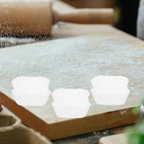 Square Paper Baking Cups 2000pcs Oil Proof White Paper Muffin Liners - Image 4