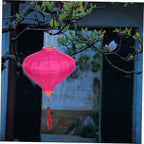 Pink Vintage Hanging Lantern with Floral Tassel Cloth Metal Oval Decor - Image 6
