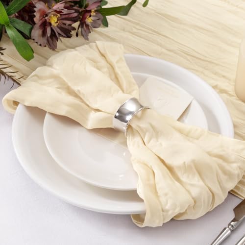 Cheesecloth Napkins Beige Cloth Napkins Bulk Table Napkin,Set of 50 - Image 3