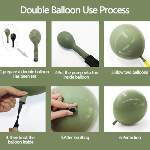 Dusty Green Orange Balloon Garland Double Stuffed Sage Green Blush Tan Balloon Arch Kit for Birthday Baby Shower Gender Reveal Wedding Party Decor - Image 6