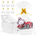 20PACK Baskets For Gifts Empty, 10 x 8” Thick White Gift Basket with 20 Bows 20 Bags Empty Gift Baskets for Christmas, Valentine’s Day, Easter, Birthdays, Valentine’s Day Wrapping Gift by AFOROEOA