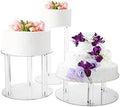 Jusalpha Large 3 Tier Acrylic Round Wedding Cake Stand, Food Display Stand by Jusalpha