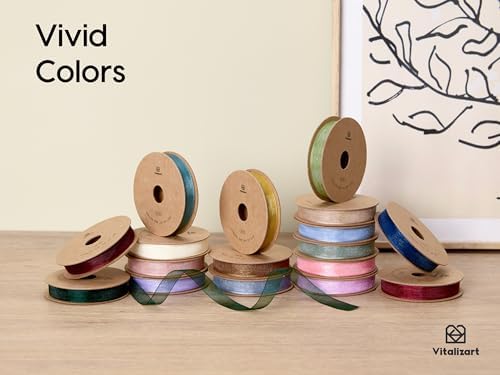 Vitalizart 3/8" x 150 Yds Organza Ribbon Set Sheer Ribbon for Gift Wrapping - Image 5