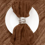 DeZerlor Brown Washable Cheesecloth Napkins Set of 100 for Wedding Party - Image 2