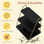 VyGrow Cupcake Stand, 3-Tier Dessert Stand for 55 Cupcakes, Wood & Metal Tower Display Premium Holder Dessert Tree Tower for Christmas Birthday Weddings Party Decor, 16.26" L x 11.81" W x 15.76" H - Image 4