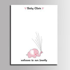 Pink Elephant Baby Shower Guest Book Alternative Customized Party Decorations Fingerprint Signature Sign in Book with Wood Hanger for Girls Communion Birthday Gift -80x120cm - Image 2