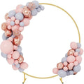 7.2FT Circle Balloon Arch Stand for Floor Round Arch Backdrop Stand for Parties Flower Balloon Arch Frame Kit Flower Gold Metal Arches Backdrop for Birthday Party Wedding Christmas Decorations by Mercijzyasang