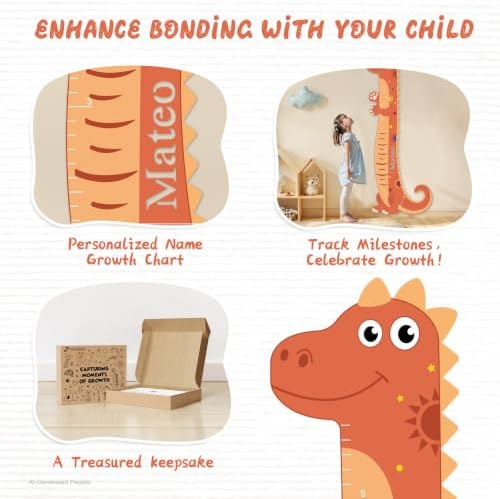Personalized Name Kids Height Wall Chart - Tyrannosaurus Rex Height Chart - Image 4