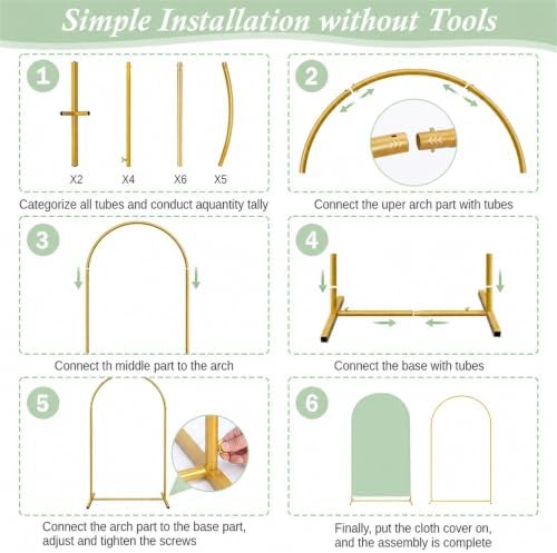 Arttown 7.2FT Arch Backdrop Stand and Green Arch Cover Set - Image 4