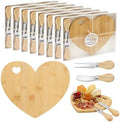 8 Set Heart Cheese Board Bridal Baby Shower Favor with Knife Fork, Thank You Gift Box, Mini Charcuterie Board, Bridal Shower Prizes, Wedding Favors, Baby Shower Game Winners, Valentines, Housewarming by Unknown