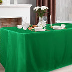 Obstal 2 Pack Green Table Clothes for 6 Foot Rectangle Tables - Water Resistant Washable Fabric Polyester Rectangle Table Cover Protector for Wedding, Banquet and Trade Shows, 72L x 30W x 30H Inches - Image 2