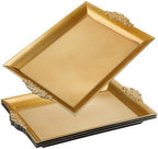 Gold Tray 14 x 10 Decorative Serving Tray 4 Pcs,Rectangle - Image 2