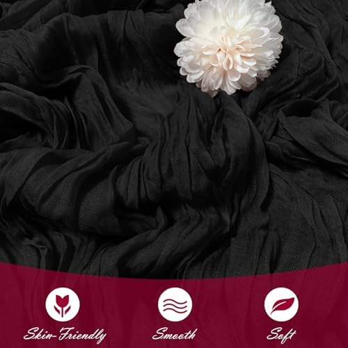 15 Pack Black Cheesecloth Table Runner 17 x 108 inch Cheese Cloth Table Runners 9ft Black Table Runner Rustic Romantic Sheer Gauze Runner for Wedding Party Baby Shower Table Decoration - Image 5