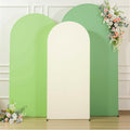 Set of 3 Arch Backdrop Covers(7.2ft, 6.6ft, 6ft) - Premium Stretchy Spandex Backdrop Arch Stand Cover for Baby Shower,Wedding,Party Decor Chiara Cover with Double-Sided Design(Cream Green) by Gogoparti