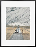 FLYJOE 12x16 Metal Picture Frame for Wall With Mat for 9x12, 12''x16'' Aluminum Certificate Document Frames With Plexiglass, Minimalist Modern Poster Frame Horizontally Vertically Set of 3, Black by FLYJOE