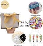 TKSBAG 100 Pack White and Gold Gift Bags with Bow Handles, 6.4×3.1×5.1 In Small Thank You Bags Bulk for Birthday, Weddings, Party Favors, Fathers' Day - Image 4