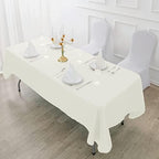 Fokitut 12 Pack Waterproof Rectangle Tablecloth, 60x102 Inch, Stain Resistant and Wrinkle Polyester Table Cloth, Fabric Table Cover for Kitchen Dining, Wedding, Party, Holiday Dinner-Ivory - Image 5