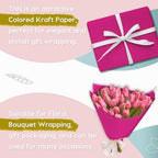 PerkHomy 36" x 2,400" (200') Rose Red Kraft Paper Roll for Craft Bulletin Board Paper Art Table Covering Crafting Gift Wrapping Bouquet Packing Parcel 80GSM 55LB (Rose Red, 36" x 200') - Image 4