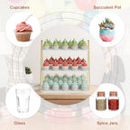 VyGrow Cupcake Stand, 3-Tier Dessert Stand for 55 Cupcakes, Wood & Metal Tower Display Premium Holder Dessert Tree Tower for Christmas Birthday Weddings Party Decor, 16.26" L x 11.81" W x 15.76" H - Image 6