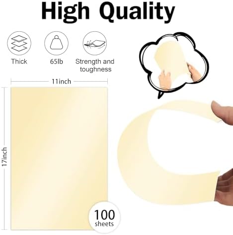 11x17 Cream Shimmer Cardstock 100 Sheets - Image 2