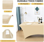 10-Pack 6ft Spandex Table Covers for Rectangle Standard Folding Tables - Wrinkle Resistant Stretch Tablecloths - Ultimate Fitted Table Protector for Parties, Banquet, Wedding - Image 2