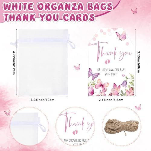Pickmesh 50 Sets Butterfly Baby Shower Party Favors for Guests - Image 3