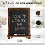 Loddie Doddie Mini Chalkboard Sign Easel, Place Cards, Dark Brown, 12"x12" - Image 3