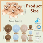 230 Pcs Bear Baby Shower Party Decorations Baby Shower Table Centerpieces with 5 Plush Bear Bulk 225 Balloons Kit Party Table Decor for Baby Shower Birthday Wedding Gender Reveal (Blue) - Image 2