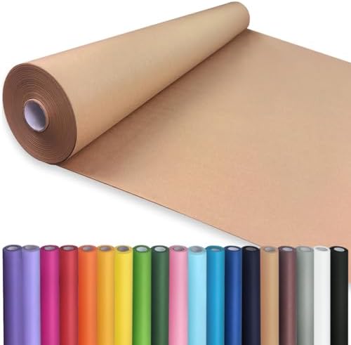 PerkHomy 30" x 2,400" (200') Brown Kraft Paper Roll for Craft Bulletin Board Paper Art Table Covering Crafting Gift Wrapping Bouquet Packing Parcel 70GSM 50LB (Brown, 30" x 200') by PerkHomy