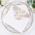 50Pcs Gold Glitter Laser Cut Wedding Invitation with Envelopes RSVP Cards - Image 4