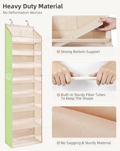 STORAGE MANIAC Over Door Organizer Hanging Shelves Large Clear Deep Pockets - Image 4