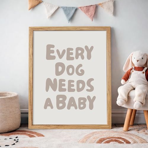 Framed Fun Kids Quotes Canvas Posters Every Dog Needs A Baby Wall Art Modern Trendy Minimalist Toddler Prints Playing Print For Nursery Room Wall Decor 24x36 inch - Image 3