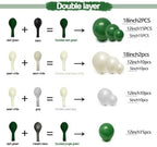 Black Green White Balloon Garland Double Stuffed Latex Emerald Green Sand White Cream Grey Pearl Balloon Arch Different Sizes for Wedding Graduation Baby Shower Wild One Birthday Jungle Party Decor - Image 5