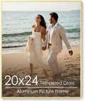 20x24 Metal Picture Frame, Aluminum Poster Frame with Real Glass, Gold by FLYJOE
