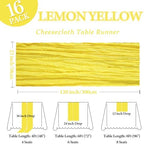 16 Pack 23 x 120 Inch Lemon Yellow Table Runner 10Ft Cheesecloth - Image 2