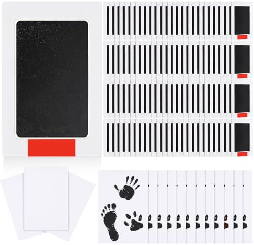 Jetec 150 Set Inkless Hand Footprint Paw Print Kit Ink Pad, Black by Jetec