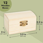 Bright Creations Baby Shower Decorations Mini Unfinished Wooden Treasure Boxes - 3.5 x 2.2 x 2 In, Brown, Pack of 12, Chest Style - Wooden Treasure Chest to Paint & Party Favors - Image 3
