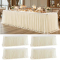 4 Pack Champagne Tablecloth for 8 Foot Rectangle Tables Tulle Table Skirt by PartyTalk