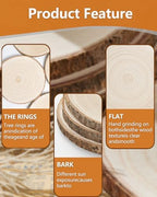Set of (10) 9-10 Inches Large Wood Slices, Wood Centerpieces for Tables - Image 7