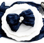 100 Pack Navy Blue Cheesecloth Napkins Washable Set of 100 Navy Blue Cloth Napkins 21x21 Inches Rustic Boho Cotton Gauze Dinner Table Napkins for Wedding Bridal Baby Shower Summer Party Table Decor - Image 6