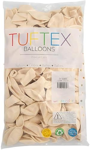 Fun Express Bulk 100 Pieces Tuftex Matte Lace 11" Natural Latex Balloons - Image 6