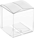 Lucky Monet 25/50/100 Packs Clear Gift Boxes, Clear PVC Plastic Boxes Transparent Packing Box Favor Square Boxes for Thanksgiving, Christmas, Wedding, Party, Birthday, Jewelry (4"x4"x4", 50 Pack) by LuckyMonet