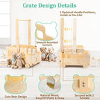 Small Wooden Baby Shower Crate Closet with Wheels and Handle - Image 4