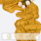 12 Pack Mustard 10FT Cheesecloth Table Runner Rustic Gauze Fabric Cheese Cloth Table Runner for Wedding Bridal Baby Shower Table Decor Boho Sheer Birthday Party Table Decorations 20 x 120 Inch Long - Image 5