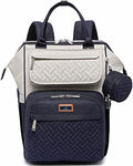 BabbleRoo Diaper Bag Backpack, Multifunction Large Bags with Changing Pad & Stroller Straps Pacifier Case, Unisex Stylish Travel Back Pack Nappy for Moms Dads (Stone Gray Blue) by BabbleRoo