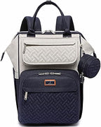 BabbleRoo Diaper Bag Backpack, Multifunction Large Bags with Changing Pad & Stroller Straps Pacifier Case, Unisex Stylish Travel Back Pack Nappy for Moms Dads (Stone Gray Blue) by BabbleRoo