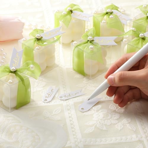 Nuanchu 30 Sets Bridal Shower Favors Sage Green 1.6" Mini Bubble Candles - Image 5