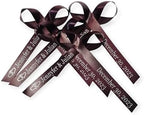 25 Personalized Ribbons Assesmbled Bows Custom Bridal Shower Favor Party Favors Wedding Bridesmaid Memorial Ribbons Funeral Baby Invitations Mis XV años Quinceanera (Burgundy) - Image 5