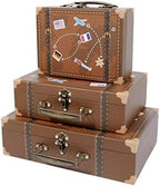SLPR - Small Vintage Suitcase Boxes, Set of 3, Travel Themed Party Decor by SLPR